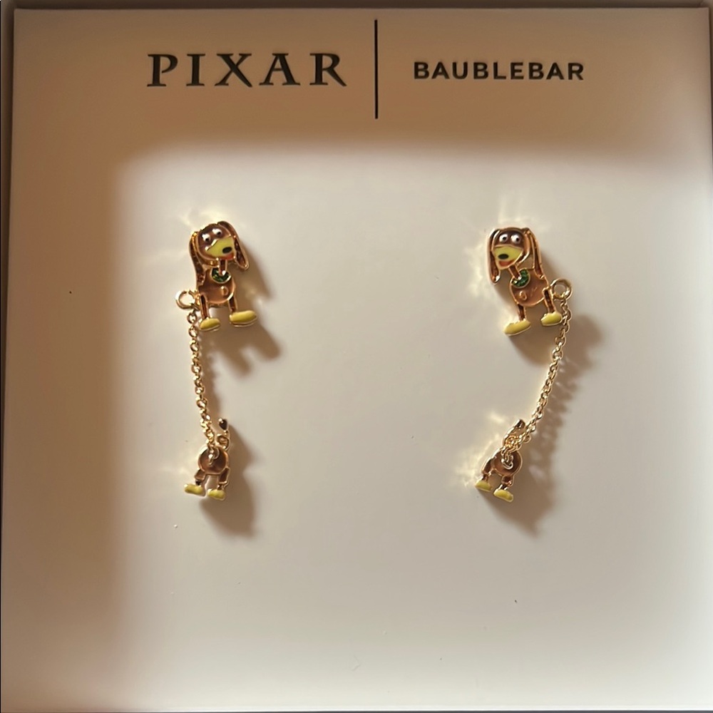 BaubleBar Pixar Gold and Brown Earrings